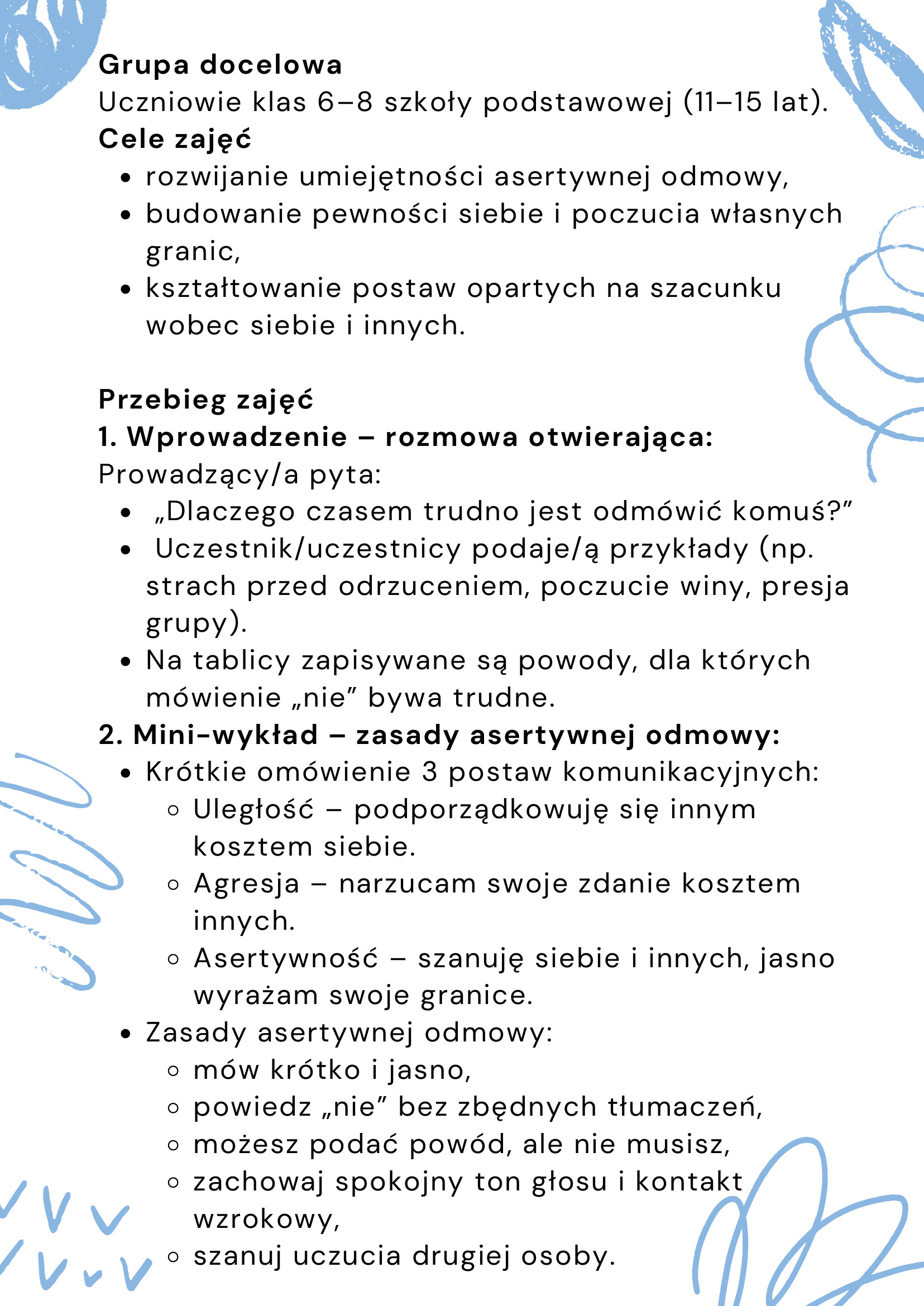 asertywne scenariusz asertywne scenariusz